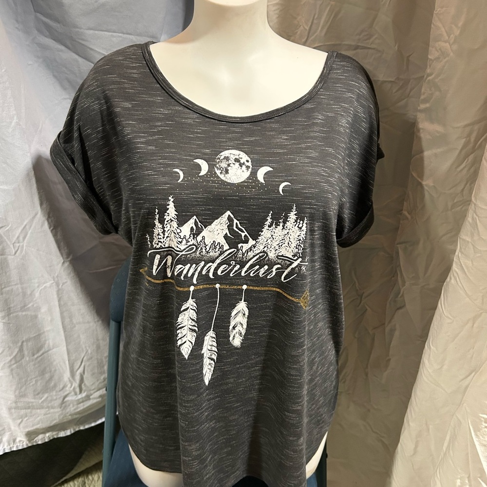 TruSelf- “Wonderlust” gray t shirt 1x